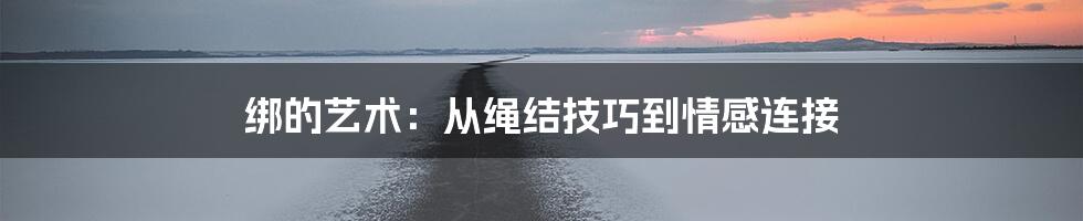 绑的艺术：从绳结技巧到情感连接