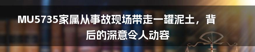 MU5735家属从事故现场带走一罐泥土，背后的深意令人动容