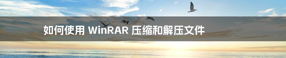 如何使用 WinRAR 压缩和解压文件