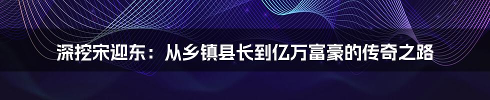 深挖宋迎东：从乡镇县长到亿万富豪的传奇之路