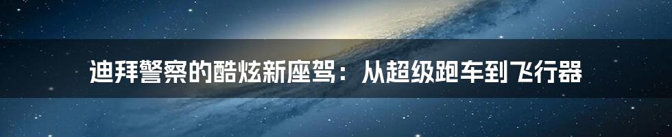 迪拜警察的酷炫新座驾：从超级跑车到飞行器