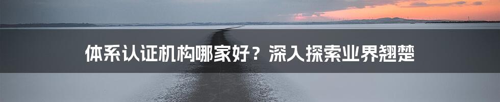 体系认证机构哪家好？深入探索业界翘楚