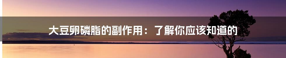 大豆卵磷脂的副作用：了解你应该知道的