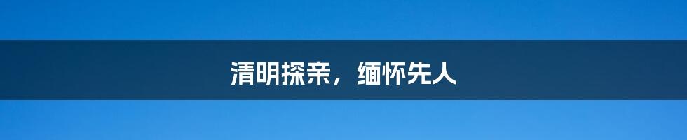 清明探亲，缅怀先人