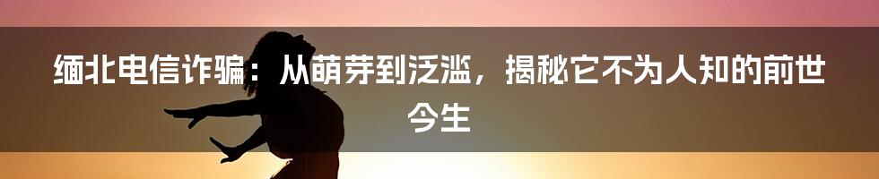 缅北电信诈骗：从萌芽到泛滥，揭秘它不为人知的前世今生