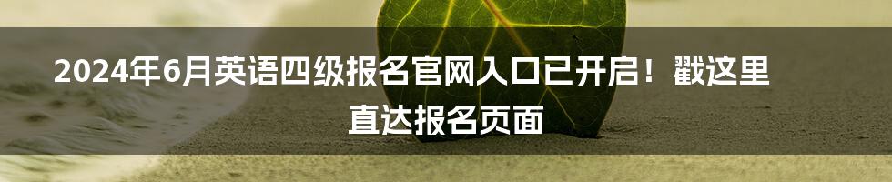 2024年6月英语四级报名官网入口已开启！戳这里直达报名页面