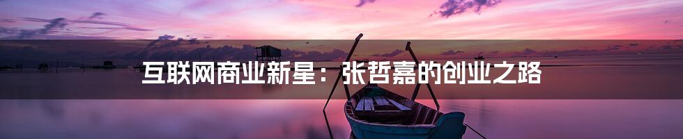 互联网商业新星：张哲嘉的创业之路