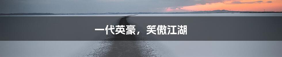 一代英豪，笑傲江湖