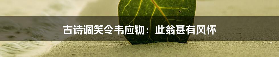 古诗调笑令韦应物：此翁甚有风怀