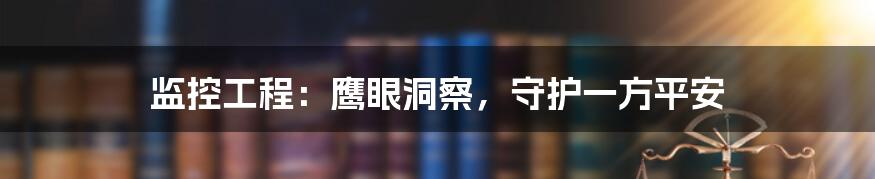 监控工程：鹰眼洞察，守护一方平安