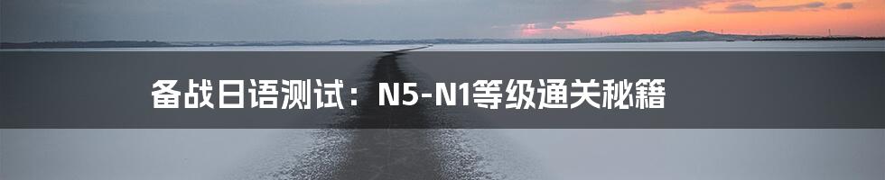 备战日语测试：N5-N1等级通关秘籍