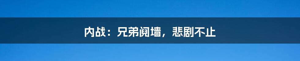 内战：兄弟阋墙，悲剧不止