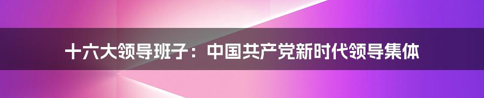 十六大领导班子：中国共产党新时代领导集体