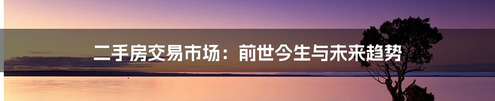 二手房交易市场：前世今生与未来趋势