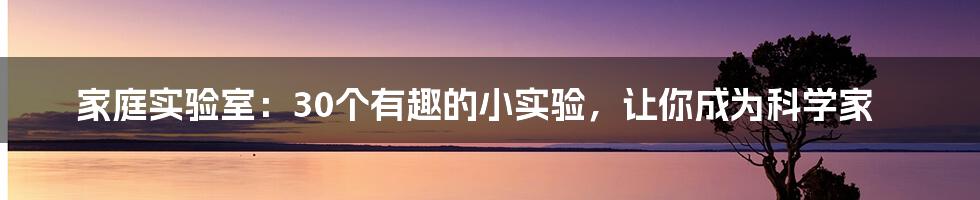 家庭实验室：30个有趣的小实验，让你成为科学家