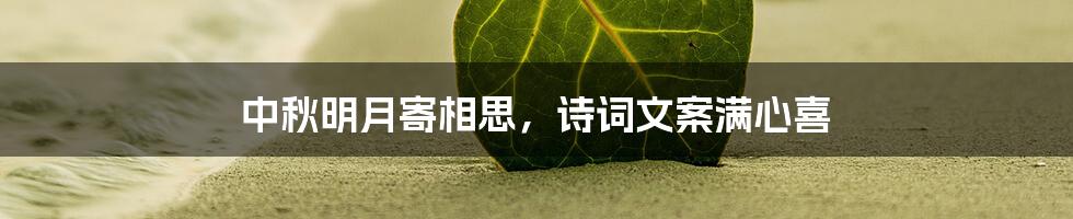 中秋明月寄相思，诗词文案满心喜