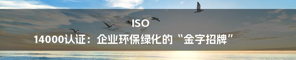 ISO 14000认证：企业环保绿化的“金字招牌”