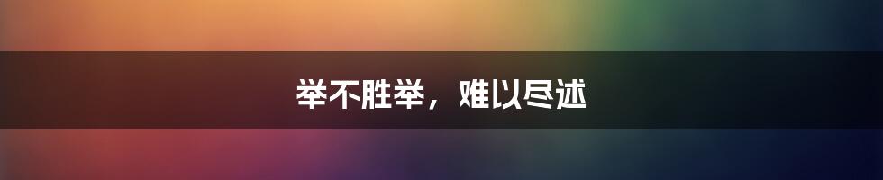 举不胜举，难以尽述