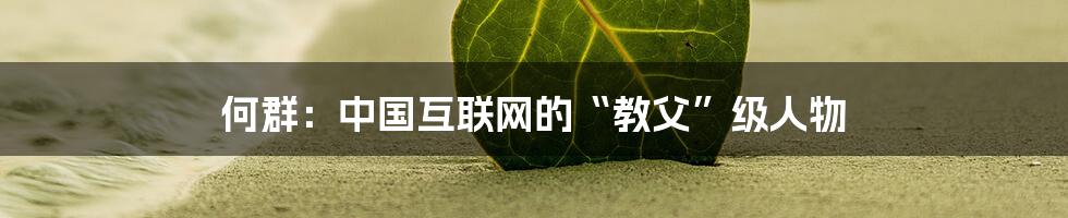 何群：中国互联网的“教父”级人物