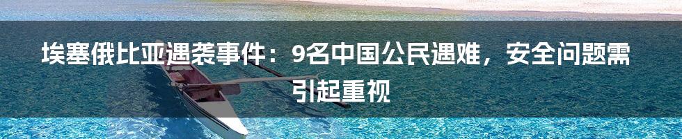 埃塞俄比亚遇袭事件：9名中国公民遇难，安全问题需引起重视