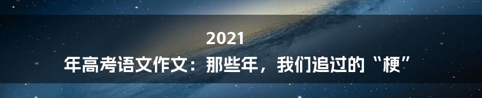 2021 年高考语文作文：那些年，我们追过的“梗”