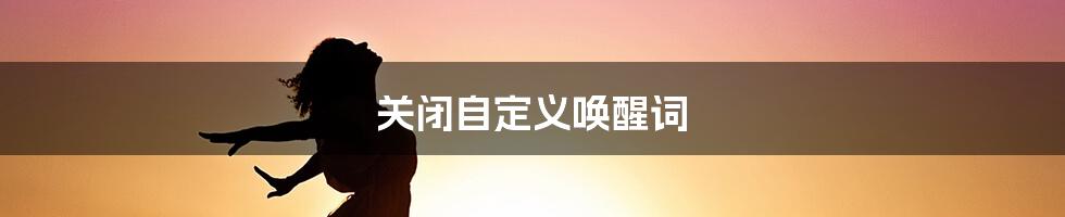 关闭自定义唤醒词