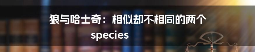 狼与哈士奇：相似却不相同的两个 species