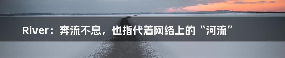 River：奔流不息，也指代着网络上的“河流”