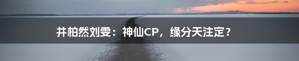 井柏然刘雯：神仙CP，缘分天注定？