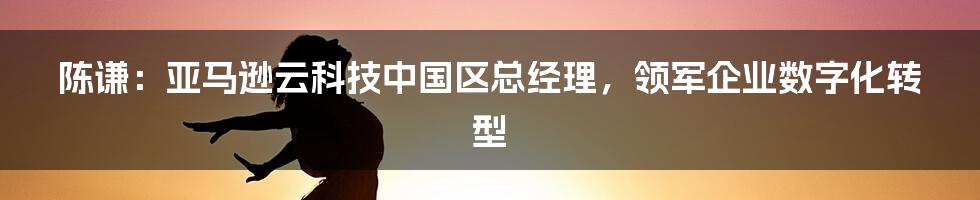 陈谦：亚马逊云科技中国区总经理，领军企业数字化转型