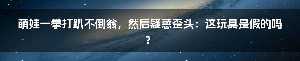 萌娃一拳打趴不倒翁，然后疑惑歪头：这玩具是假的吗？