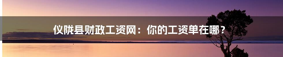 仪陇县财政工资网：你的工资单在哪？