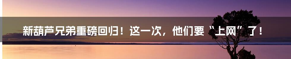 新葫芦兄弟重磅回归！这一次，他们要“上网”了！