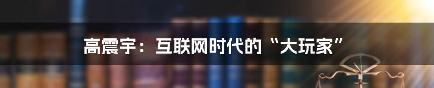 高震宇：互联网时代的“大玩家”