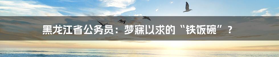 黑龙江省公务员：梦寐以求的“铁饭碗”？