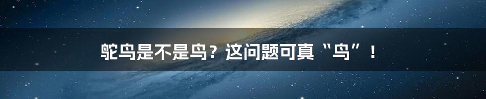 鸵鸟是不是鸟？这问题可真“鸟”！