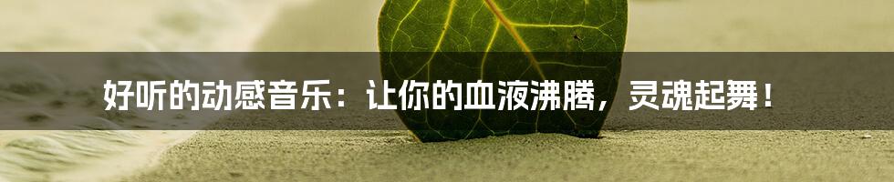 好听的动感音乐：让你的血液沸腾，灵魂起舞！