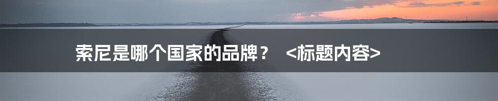 索尼是哪个国家的品牌？ 
<标题内容>