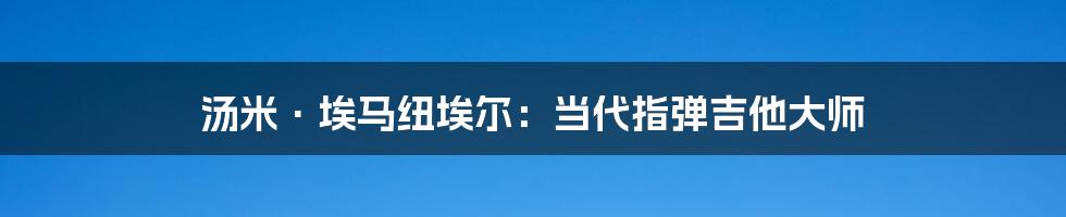 汤米·埃马纽埃尔：当代指弹吉他大师