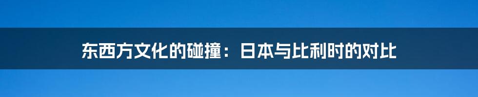 东西方文化的碰撞：日本与比利时的对比