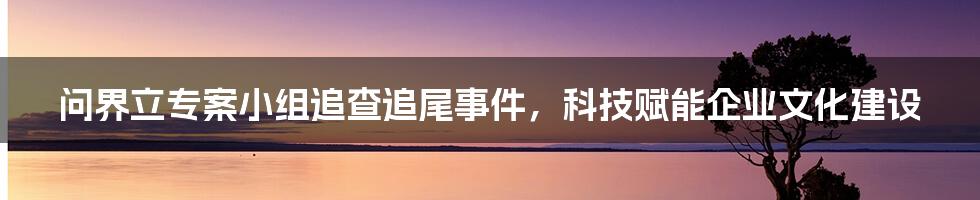 问界立专案小组追查追尾事件，科技赋能企业文化建设