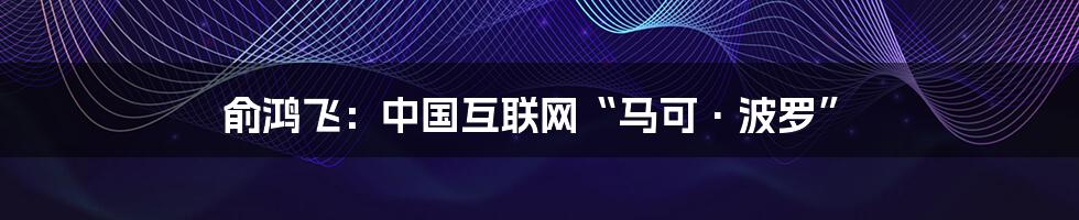 俞鸿飞：中国互联网“马可·波罗”