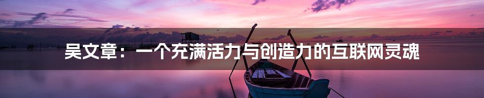 吴文章：一个充满活力与创造力的互联网灵魂