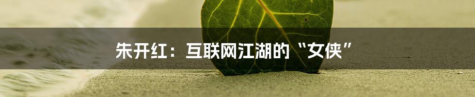 朱开红：互联网江湖的“女侠”