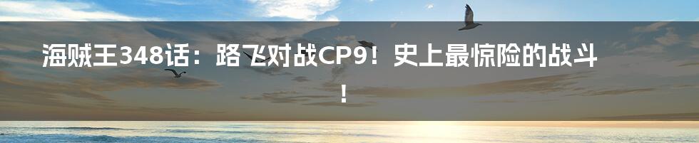 海贼王348话：路飞对战CP9！史上最惊险的战斗！