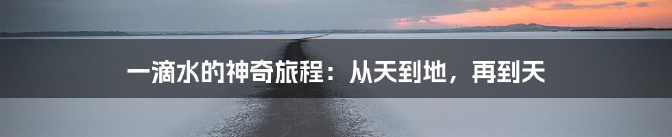 一滴水的神奇旅程：从天到地，再到天