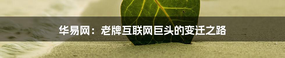 华易网：老牌互联网巨头的变迁之路