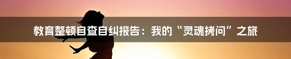 教育整顿自查自纠报告：我的“灵魂拷问”之旅