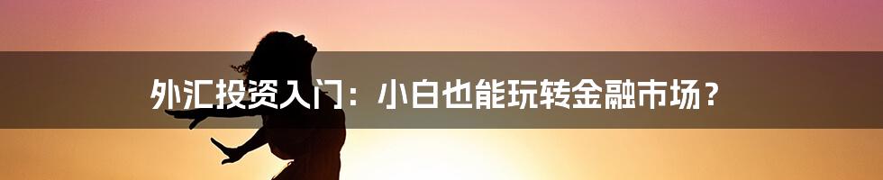 外汇投资入门：小白也能玩转金融市场？