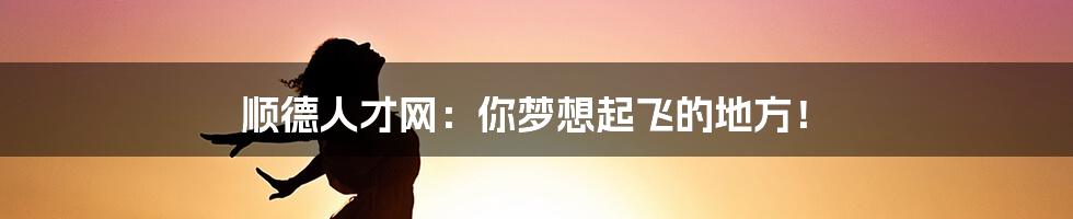 顺德人才网：你梦想起飞的地方！